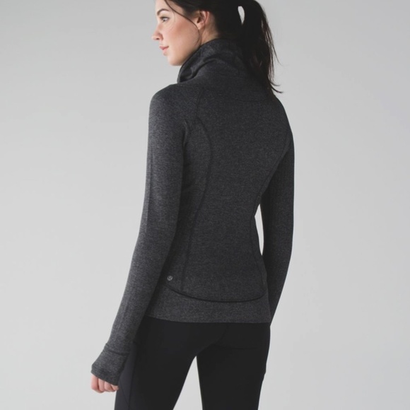 Lululemon Think Fast Pullover Heathered Herringbone Heathered Black - Size 4 - Picture 2 of 15